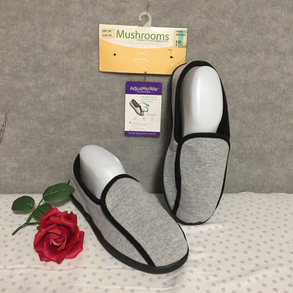 ADJUST TO ME Slippers like walking on air Hook & loop closure gray black…